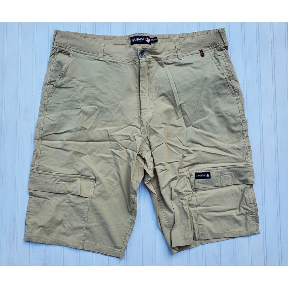 Canada Weathergear Mens Khaki Cargo Shorts XXL CWG101 Tan Stretch Casual Outdoor